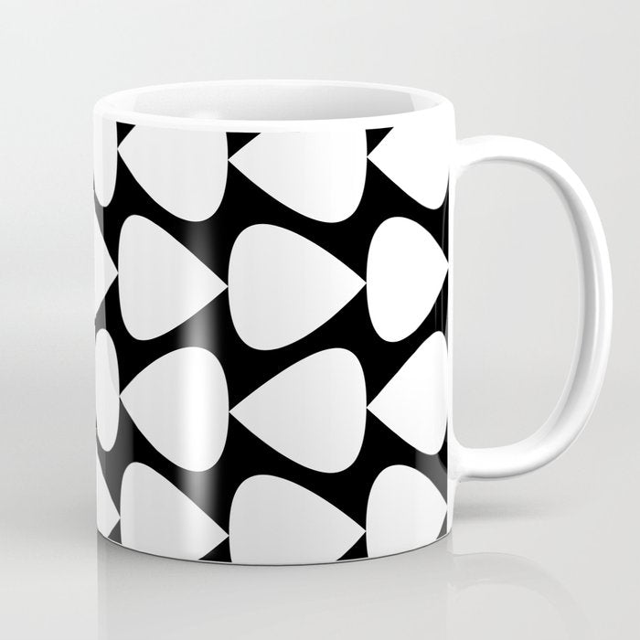 Plectrum Pattern In White And Black Coffee Mug