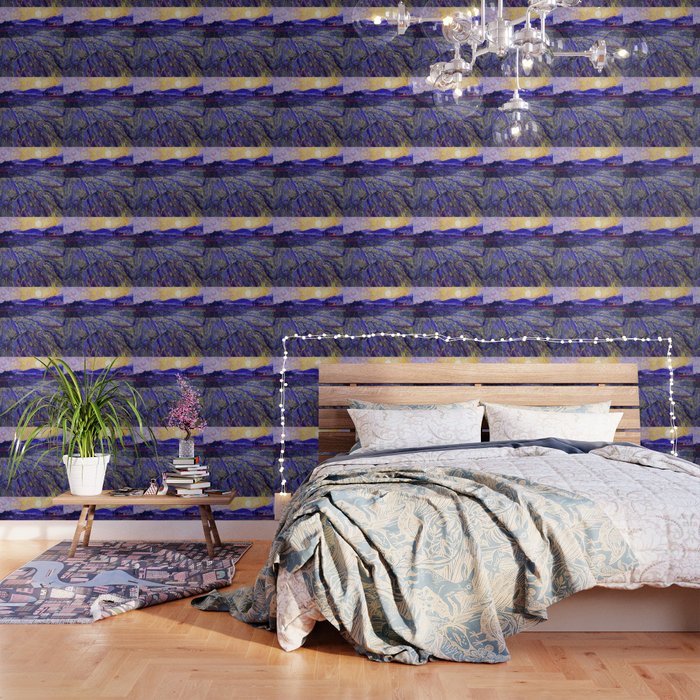 Lavender Fields With Rising Sun By Vincent Van Gogh Wallpaper