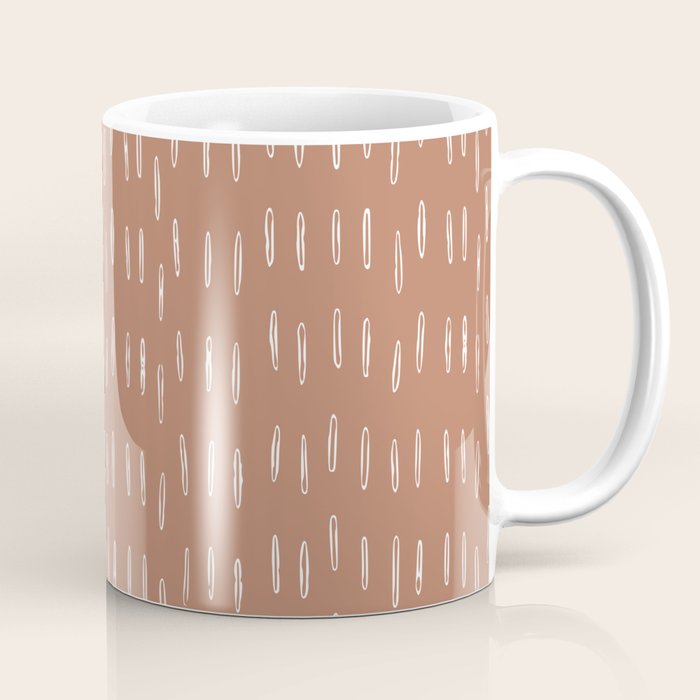 Boho Raindrops Abstract Pattern, Terracotta Coffee Mug