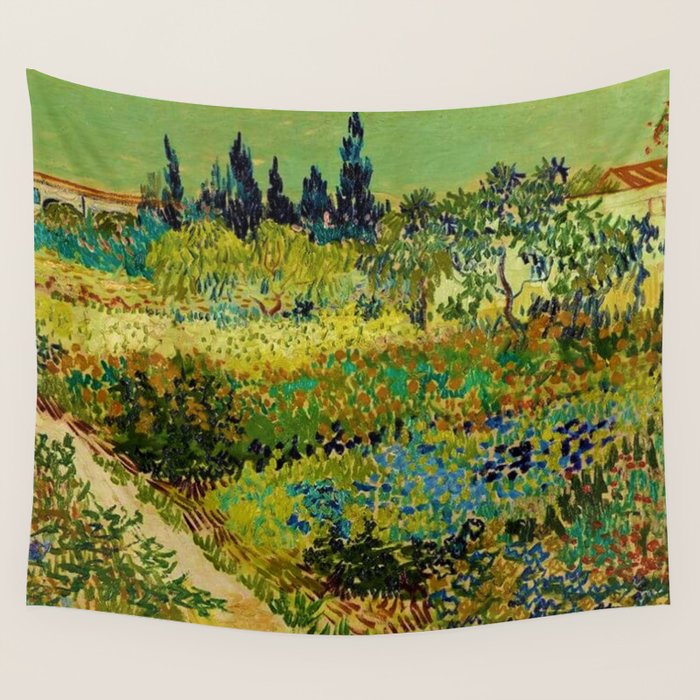 The Garden At Arles, France By Vincent Van Gogh Wall Tapestry
