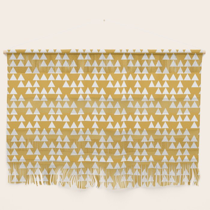 Festive Mustard Yellow, Triangles  Wall Hanging