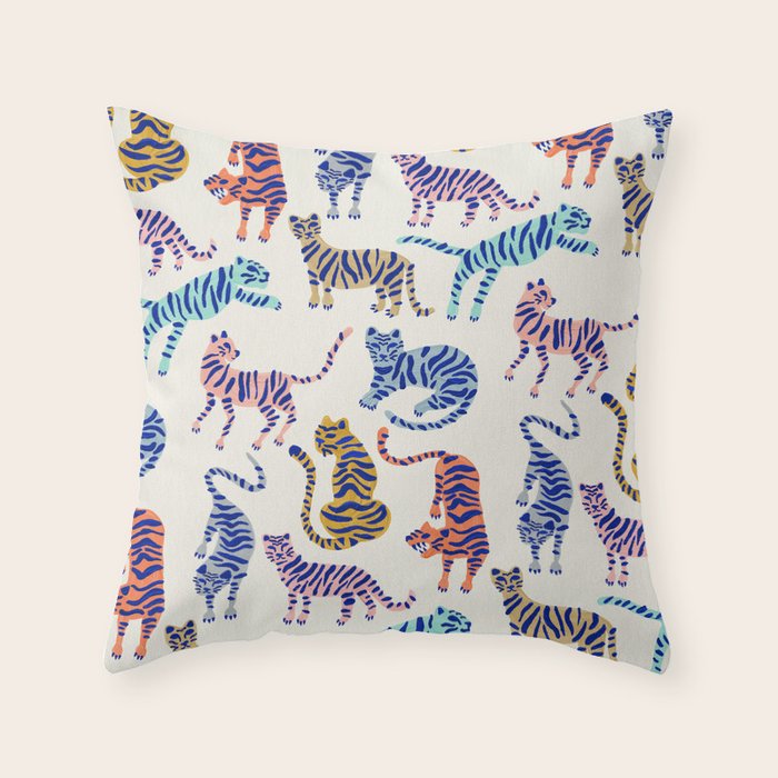 Tiger Collection - Indigo Palett Throw Pillow