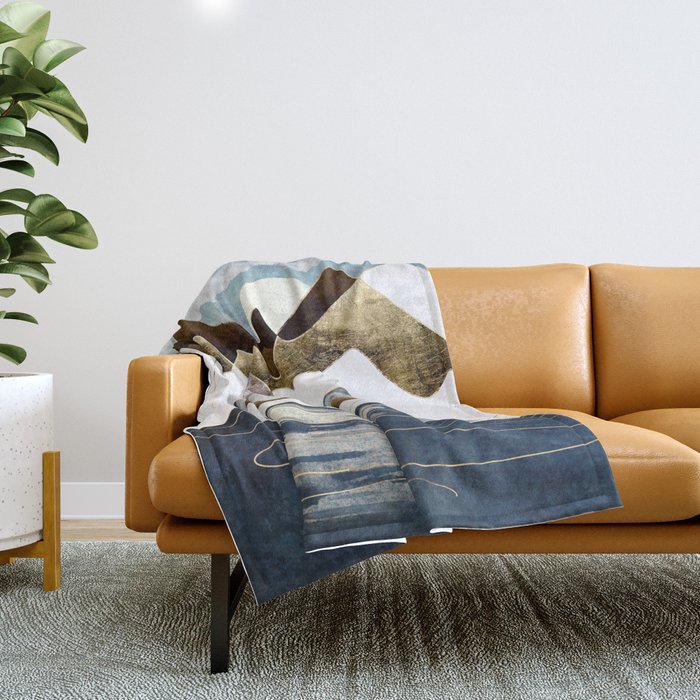 Minimal Abstract Mountains Throw Blanket