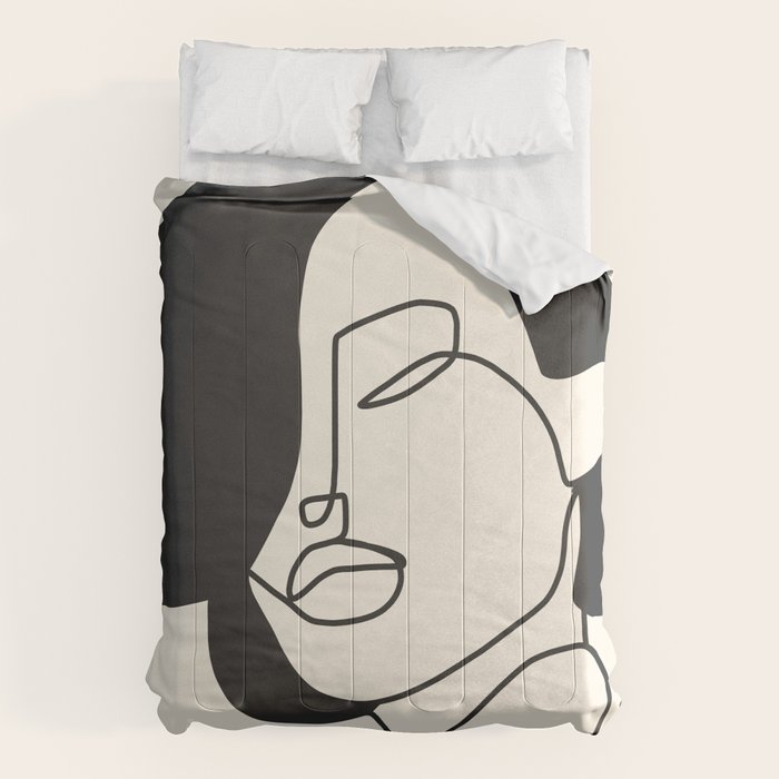 Drawing Female Face Portrait Ii Comforter