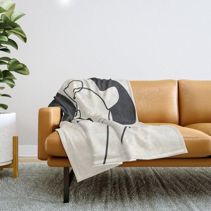 Drawing Female Face Portrait Ii Throw Blanket