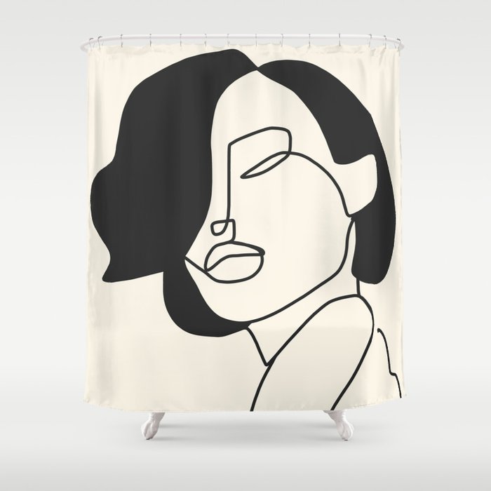 Drawing Female Face Portrait Ii Shower Curtain