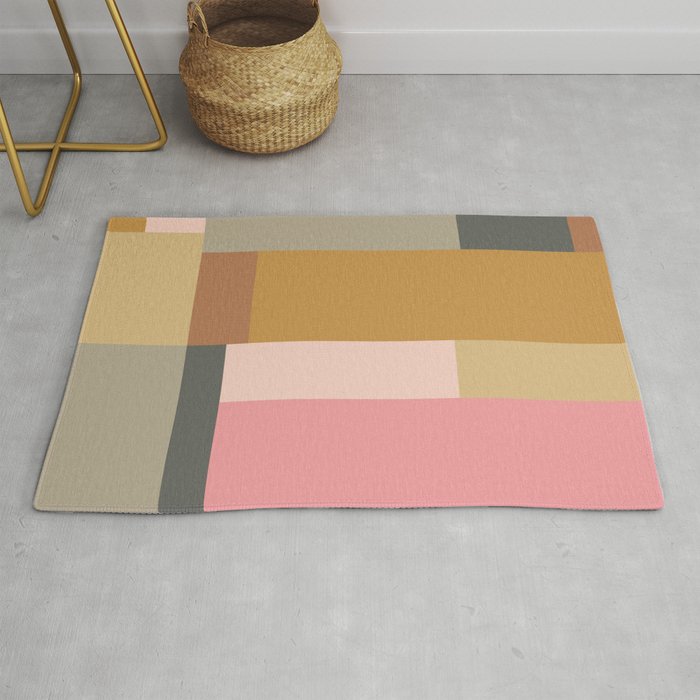 Color Block | Sage Green And Rose Pink Rug