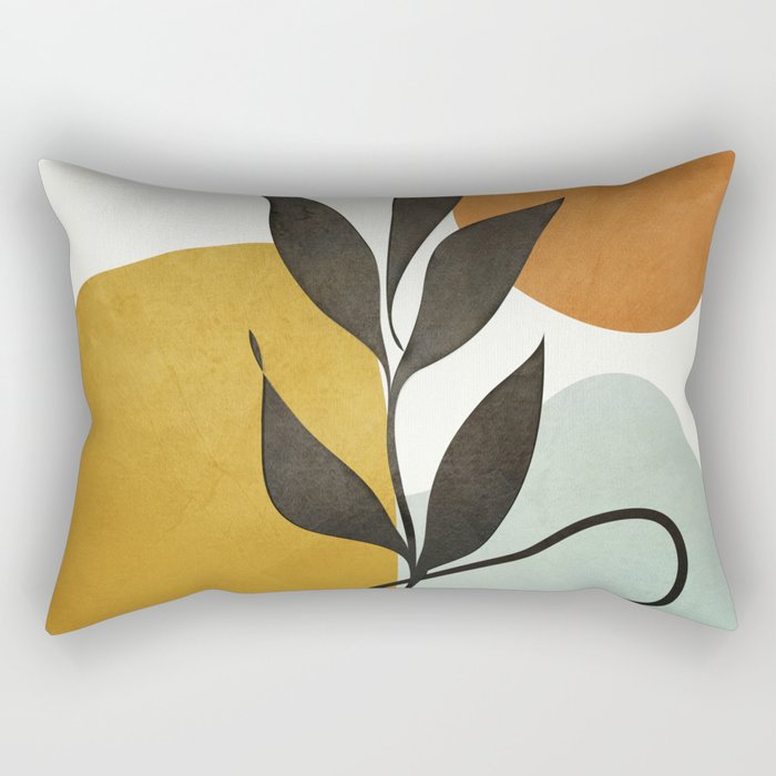 Soft Abstract Small Leaf Rectangular Pillow