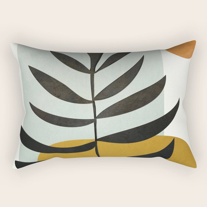 Soft Abstract Large Leaf Rectangular Pillow