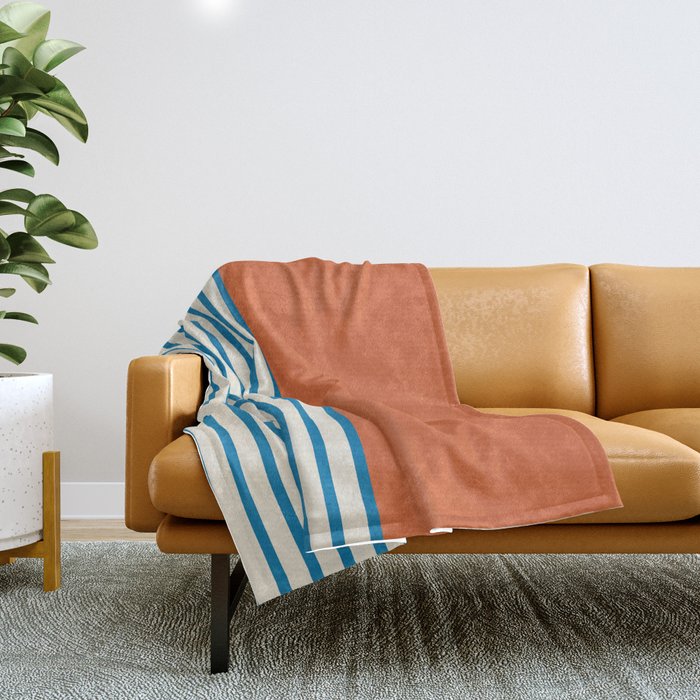 Sunrise Sunset Iv - Orange Blue Throw Blanket