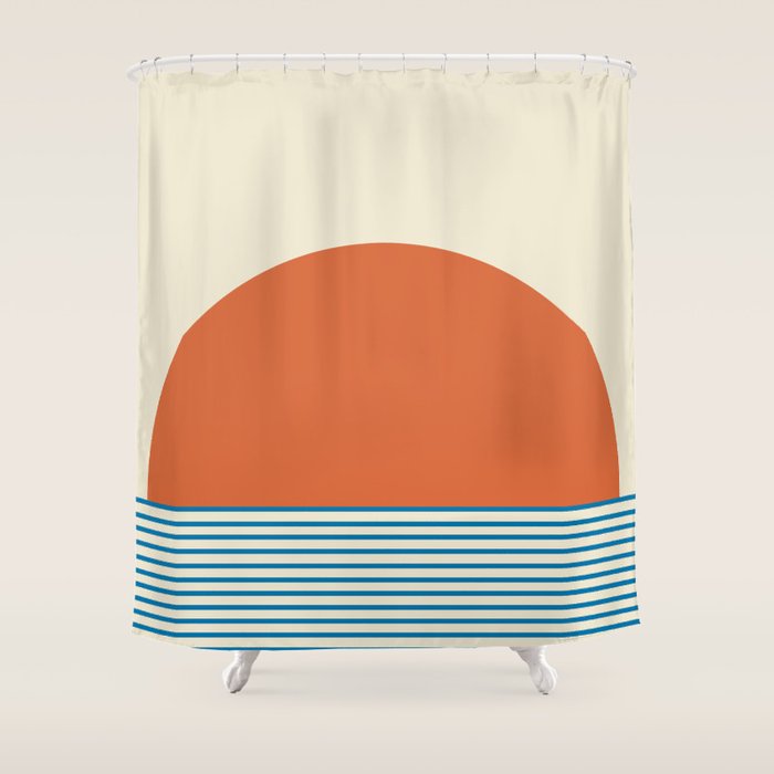 Sunrise Sunset Iv - Orange Blue Shower Curtain