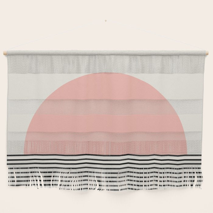 Sunrise Sunset Ii - Pink Black Wall Hanging