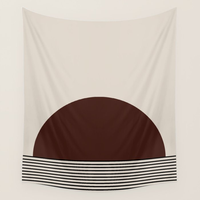 Sunrise Sunset Iii - Deep Red Wall Tapestry