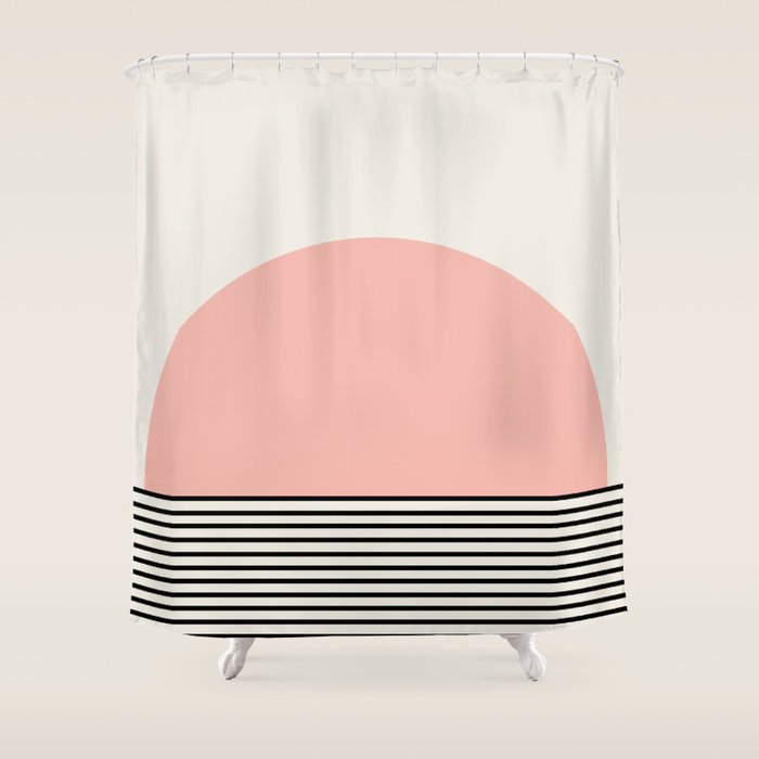 Sunrise Sunset Ii - Pink Black Shower Curtain