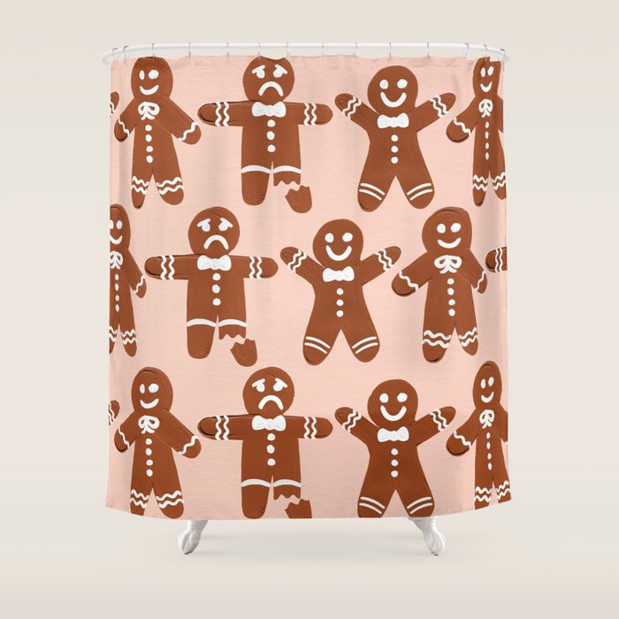 Gingerbread Men - Blush Palette Shower Curtain