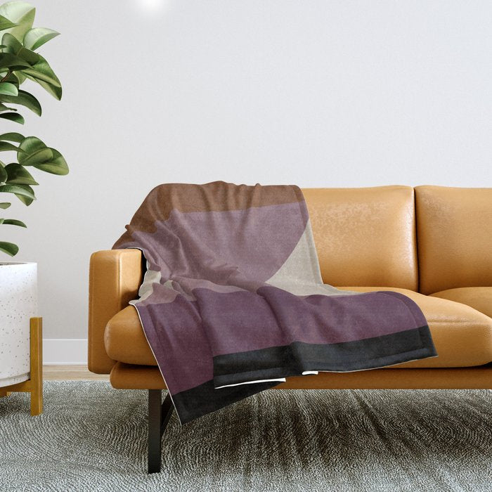 Retro Minimalism - Purple Autumn Throw Blanket
