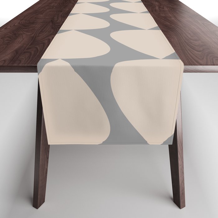 Plectrum Pattern In Putty And Gray Table Runner