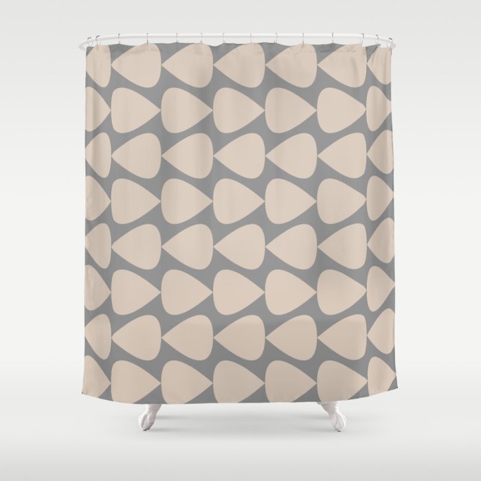 Plectrum Pattern In Putty And Gray Shower Curtain