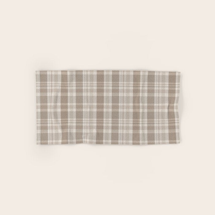 Checkered, Plaid Prints, Warm Brown Bath Towel