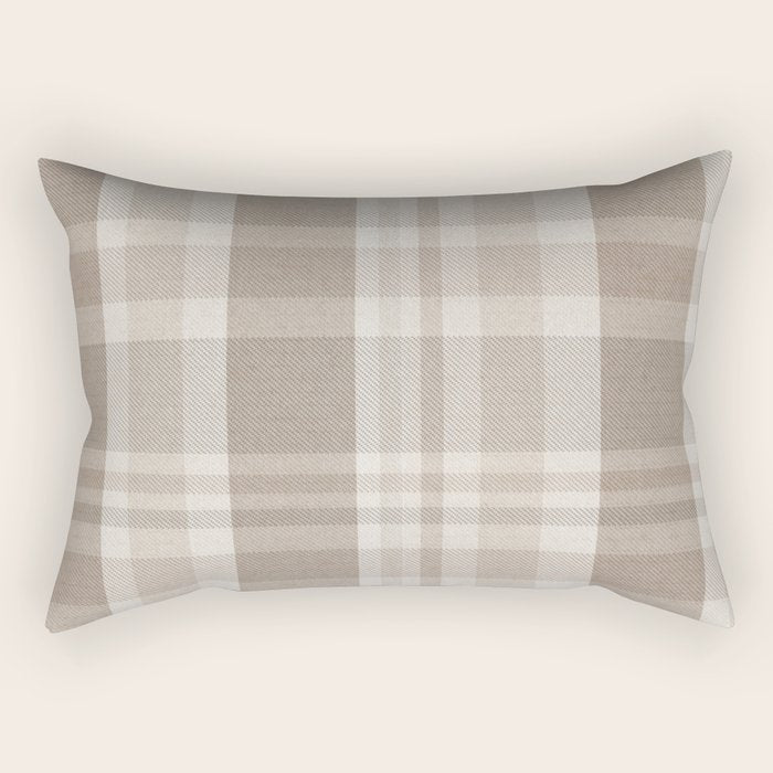 Checkered, Plaid Prints, Warm Brown Rectangular Pillow