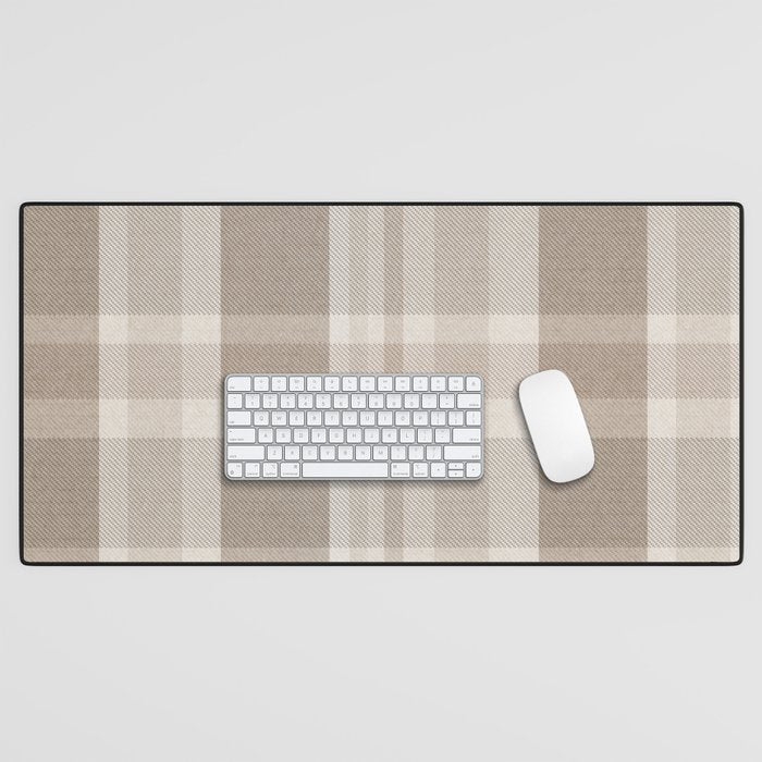 Checkered, Plaid Prints, Warm Brown Desk Mat