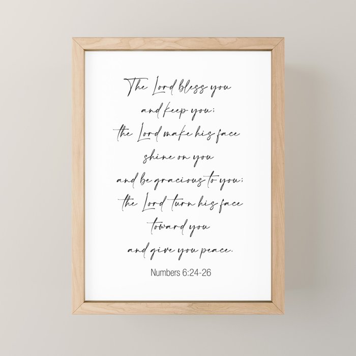 The Lord Bless You  - Numbers 6:24-26 Mini Art Print