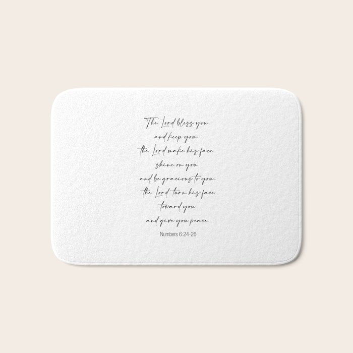 The Lord Bless You  - Numbers 6:24-26 Bath Mat