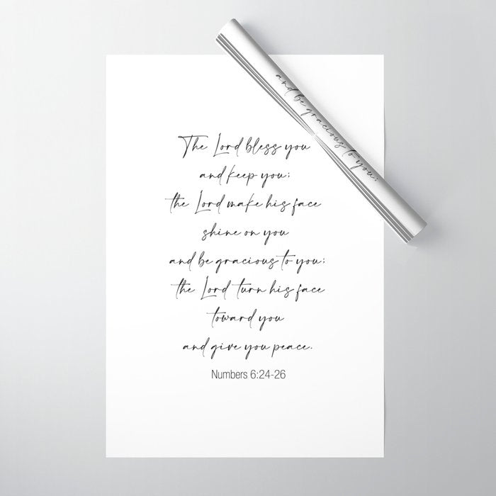 The Lord Bless You  - Numbers 6:24-26 Wrapping Paper