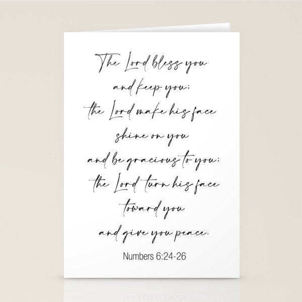 The Lord Bless You  - Numbers 6:24-26 Stationery Card