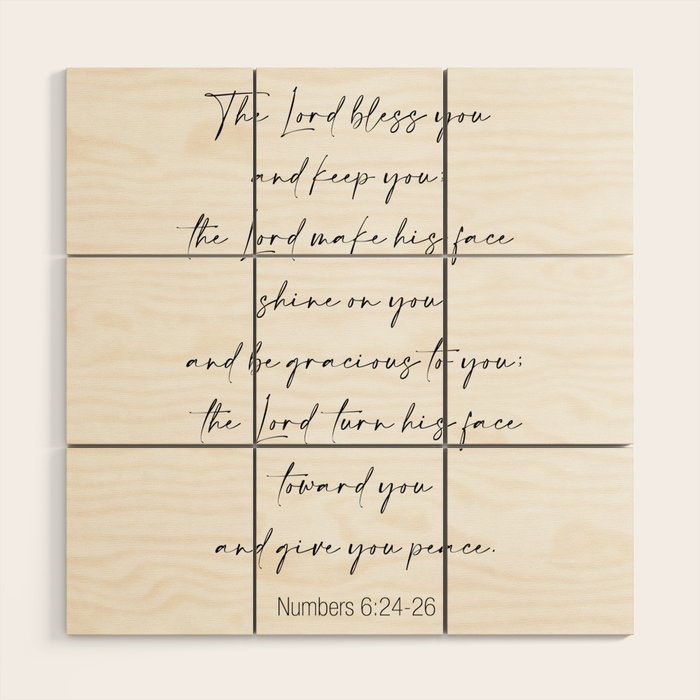 The Lord Bless You  - Numbers 6:24-26 Wood Wall Art