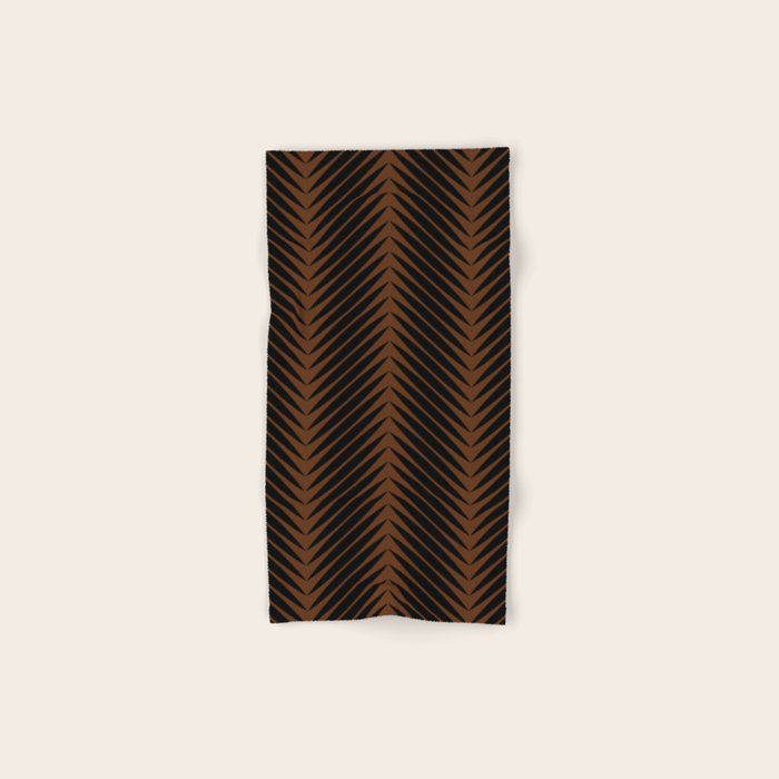 Palm Leaf Pattern - Dark Earthy Bath Towel