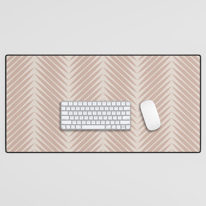 Palm Leaf Pattern - Neutral Beige Desk Mat
