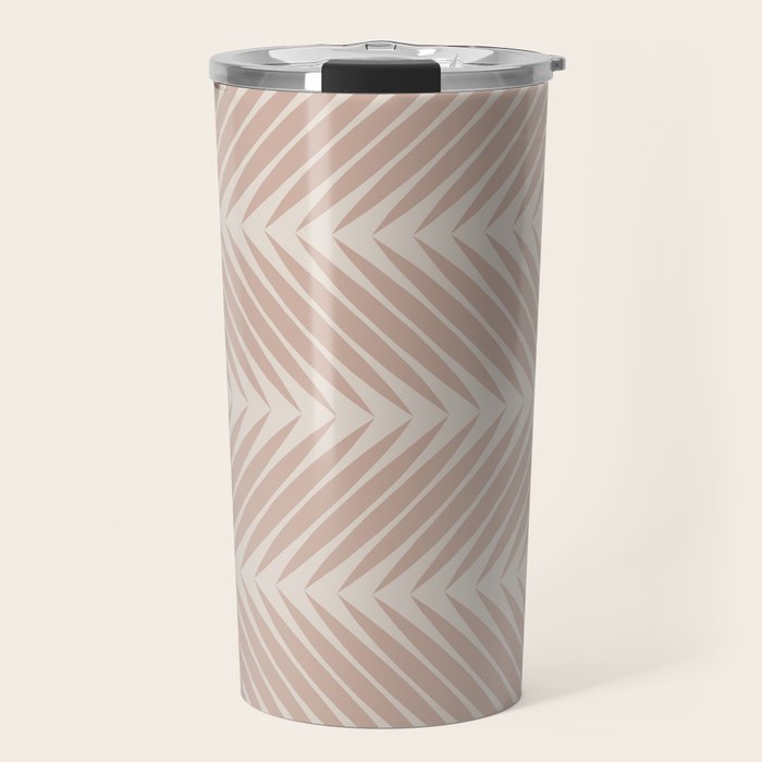 Palm Leaf Pattern - Neutral Beige Travel Mug