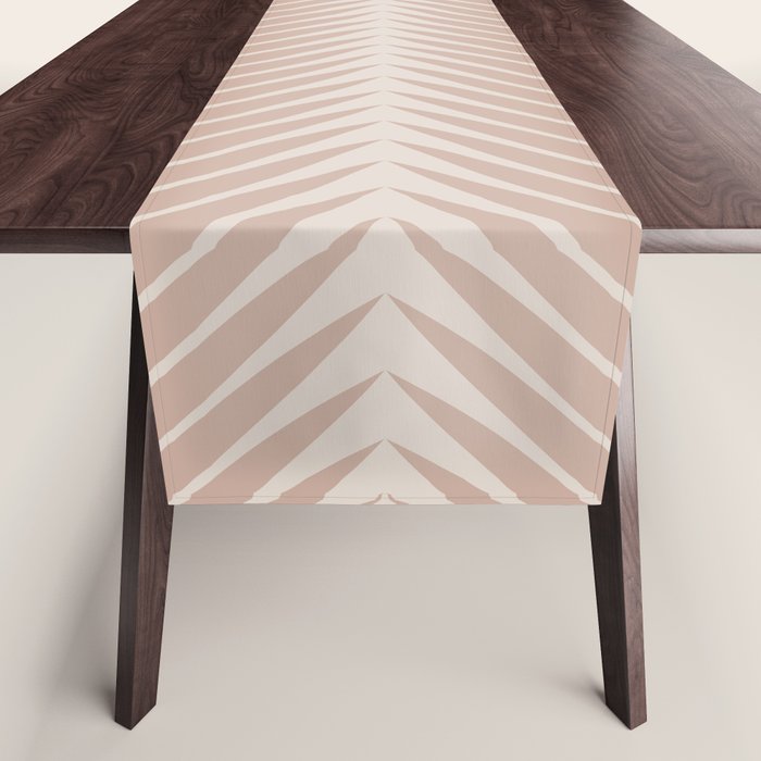 Palm Leaf Pattern - Neutral Beige Table Runner