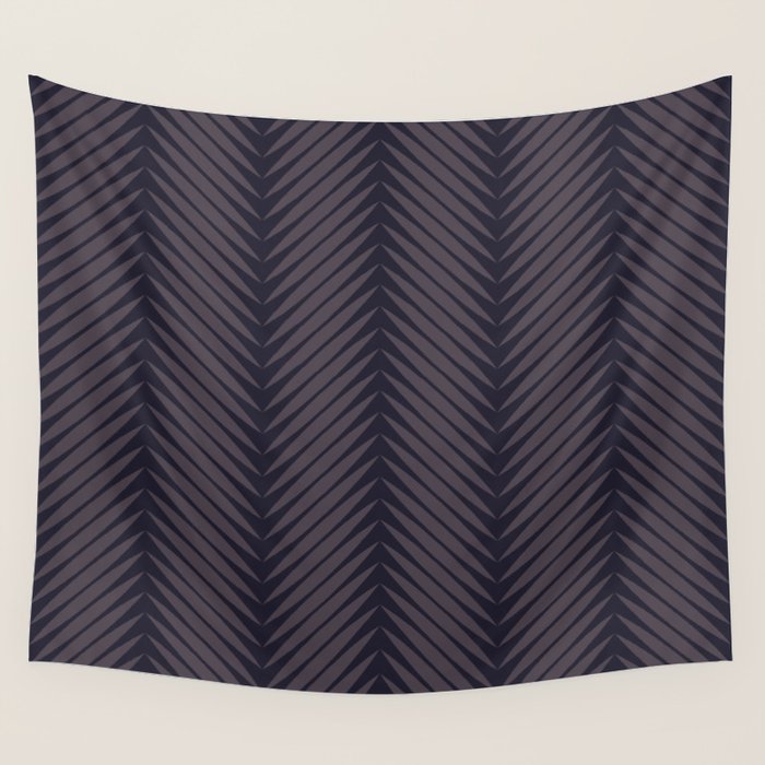 Palm Leaf Pattern - Midnight Wall Tapestry