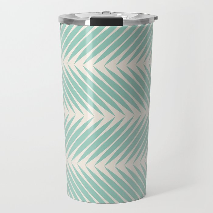 Palm Leaf Pattern - Turquoise Travel Mug