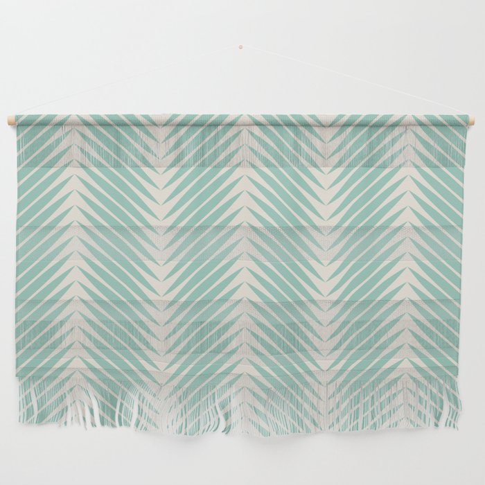 Palm Leaf Pattern - Turquoise Wall Hanging