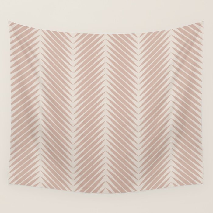 Palm Leaf Pattern - Neutral Beige Wall Tapestry