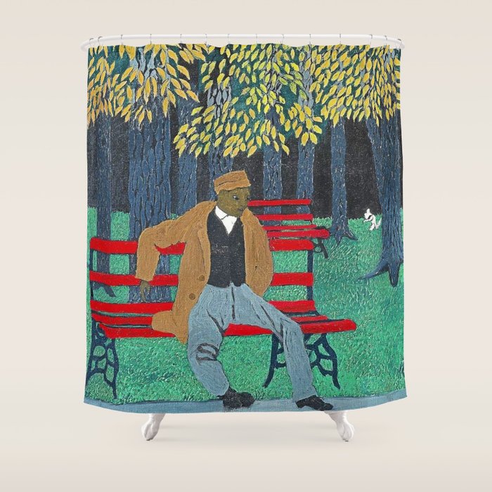 African American Masterpiece 'Man On A Bench' By Horace Pippin Shower Curtain