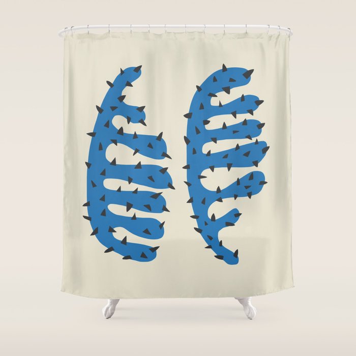 Matisse Inspired Blue Shape Shower Curtain