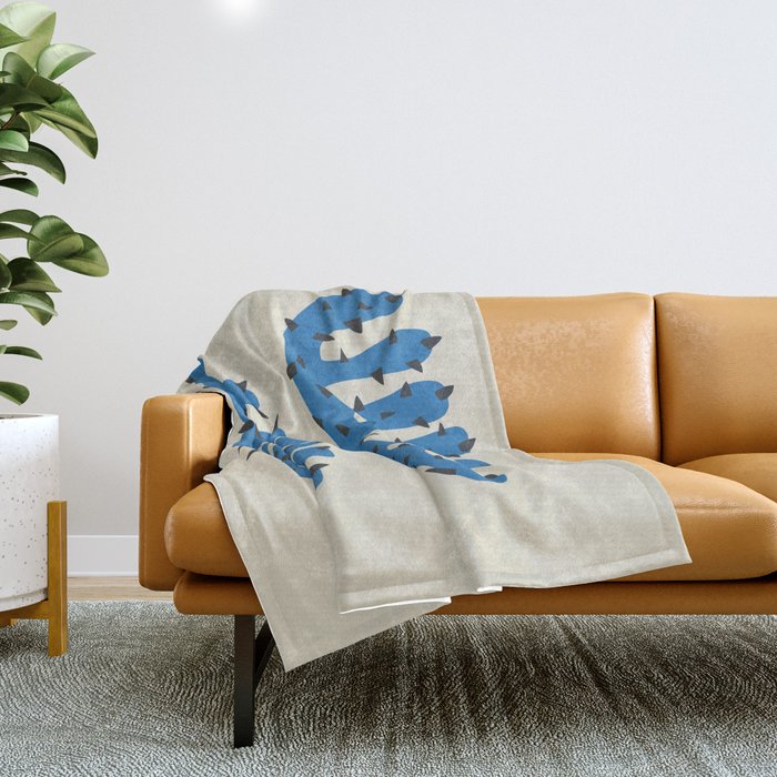 Matisse Inspired Blue Shape Throw Blanket