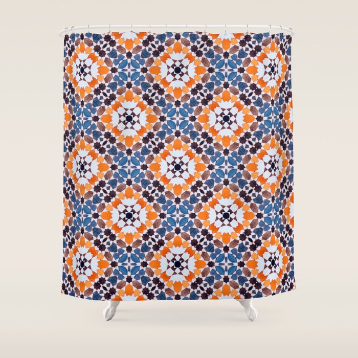 Moroccan Tile - Blue Mosaic Shower Curtain