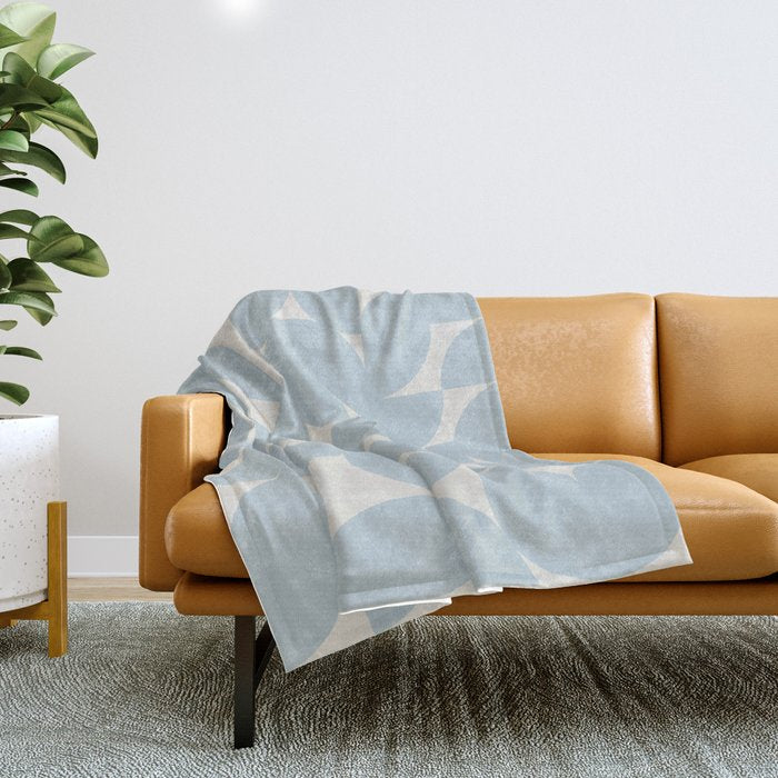 Contemporary Geometric Shapes - Soft Blue Throw Blanket