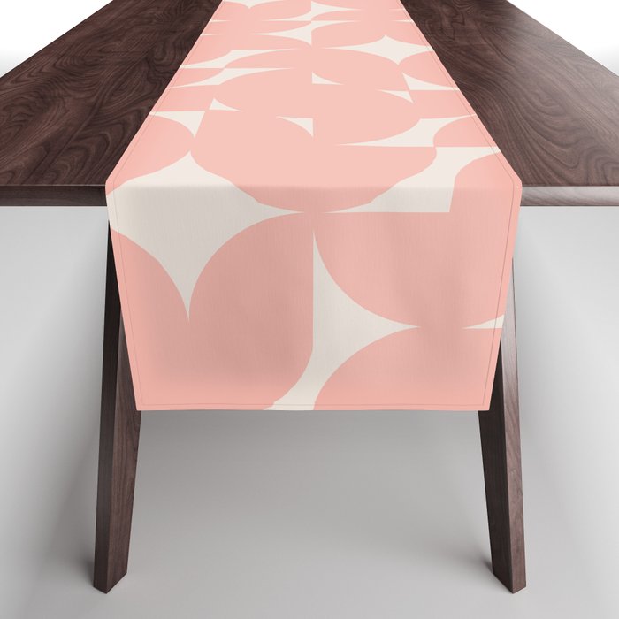 Contemporary Geometric Shapes - Soft Pink Table Runner