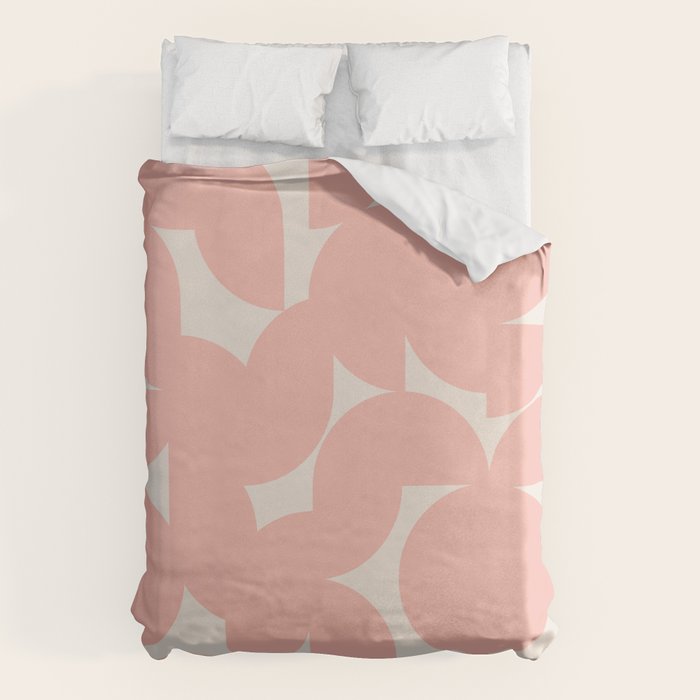 Contemporary Geometric Shapes - Soft Pink Duvet Cover