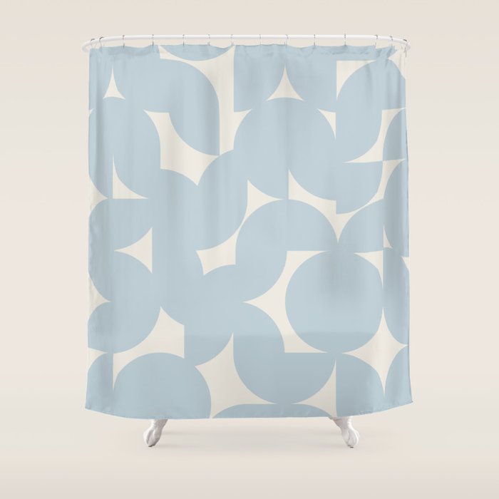 Contemporary Geometric Shapes - Soft Blue Shower Curtain