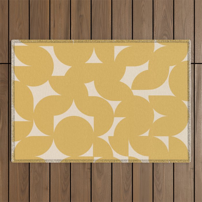 Contemporary Geometric Shapes - Orange Outdoor Rug