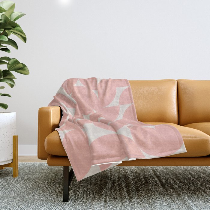 Contemporary Geometric Shapes - Soft Pink Throw Blanket