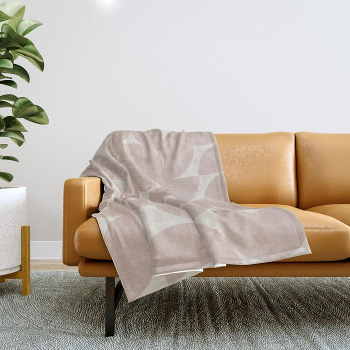 Contemporary Geometric Shapes - Natural Neutral Throw Blanket
