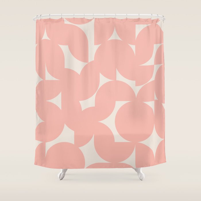 Contemporary Geometric Shapes - Soft Pink Shower Curtain